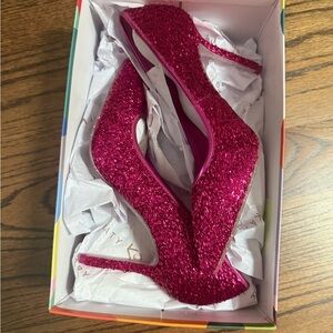 Katy Perry the Sissy Carnival Elegant Pink Glitter Heels-Size 8.5-BRAND NEW